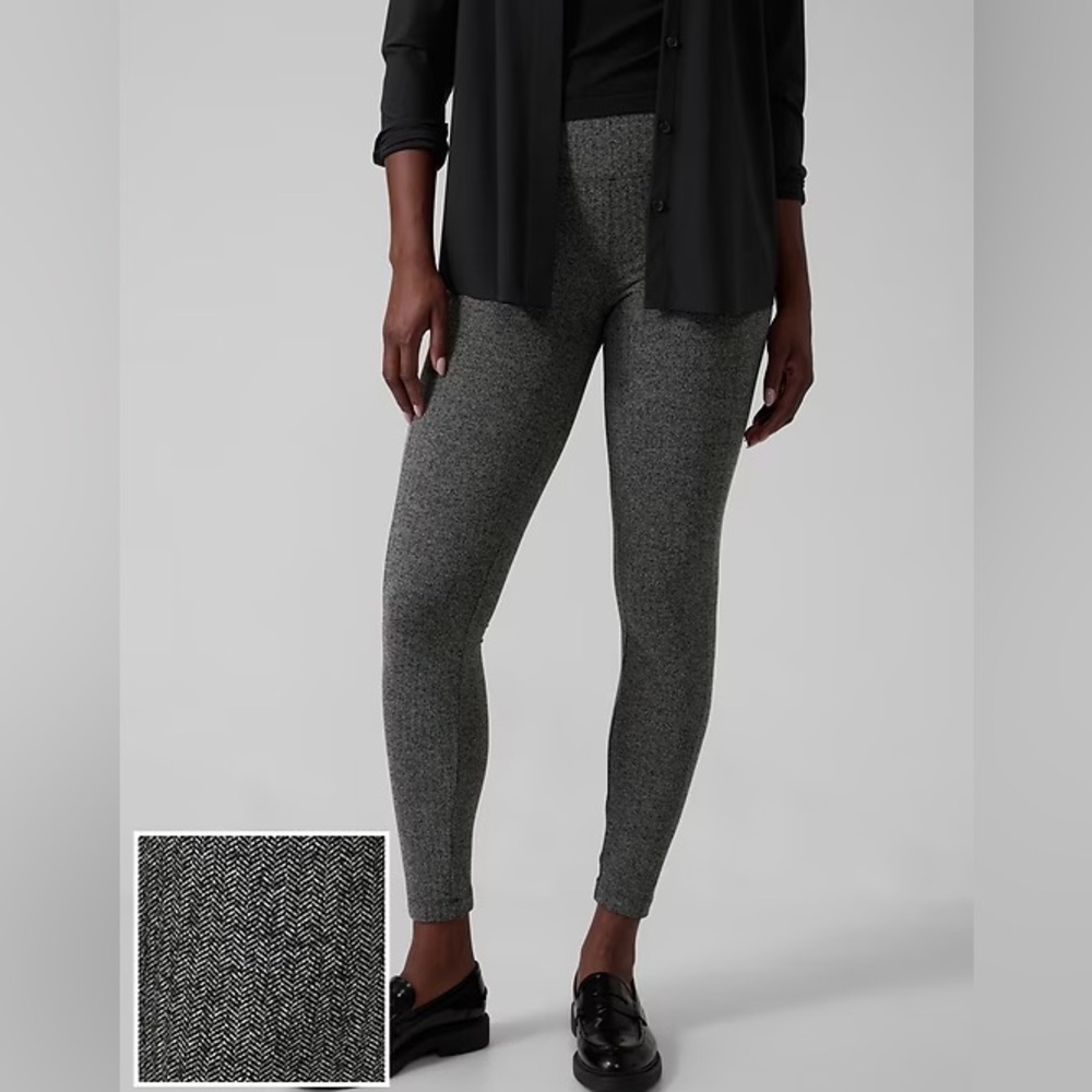 Athleta Delancey Herringbone Tight - Black / Abalone Gray - Picture 8 of 8